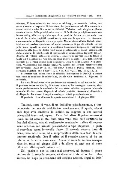 Note e riviste di psichiatria Manicomio provinciale di Pesaro