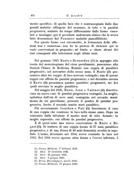 Note e riviste di psichiatria Manicomio provinciale di Pesaro