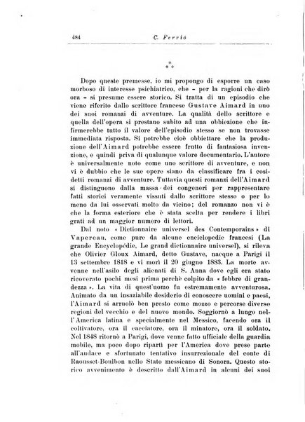 Note e riviste di psichiatria Manicomio provinciale di Pesaro