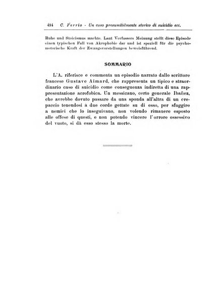 Note e riviste di psichiatria Manicomio provinciale di Pesaro