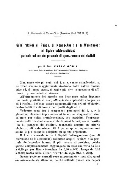 Note e riviste di psichiatria Manicomio provinciale di Pesaro