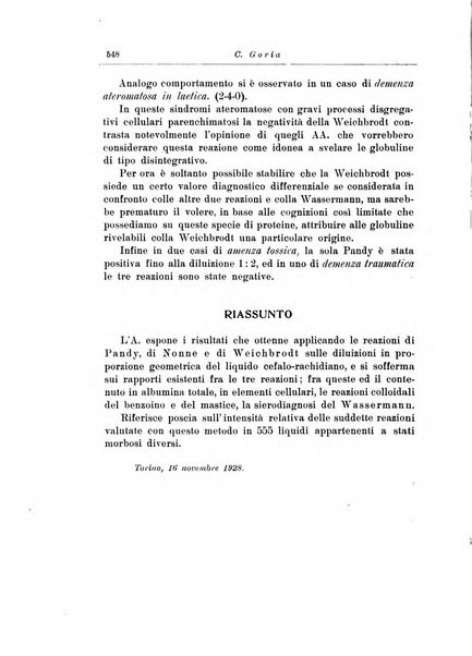 Note e riviste di psichiatria Manicomio provinciale di Pesaro