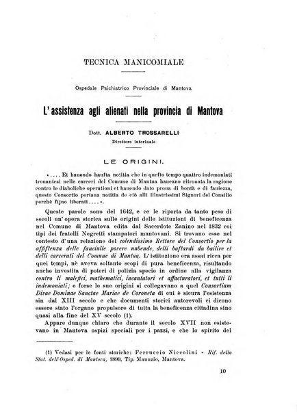 Note e riviste di psichiatria Manicomio provinciale di Pesaro