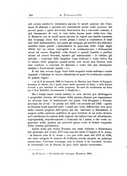 Note e riviste di psichiatria Manicomio provinciale di Pesaro