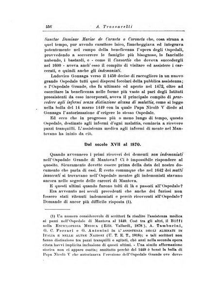 Note e riviste di psichiatria Manicomio provinciale di Pesaro