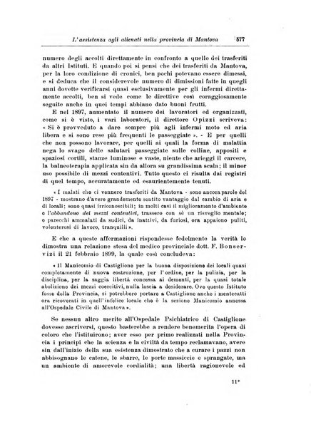 Note e riviste di psichiatria Manicomio provinciale di Pesaro