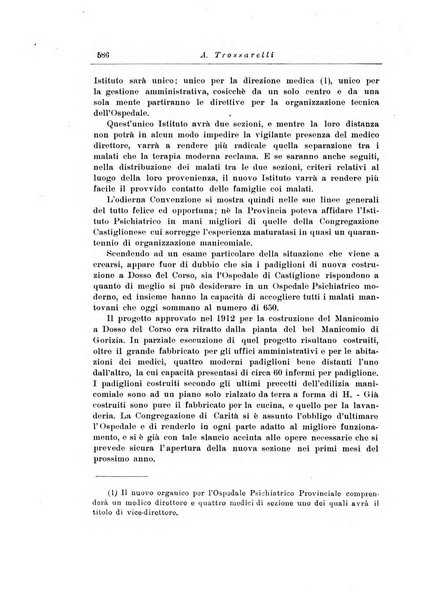 Note e riviste di psichiatria Manicomio provinciale di Pesaro