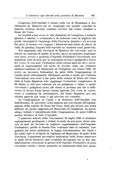 Note e riviste di psichiatria Manicomio provinciale di Pesaro