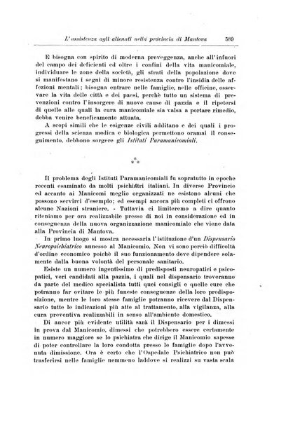 Note e riviste di psichiatria Manicomio provinciale di Pesaro