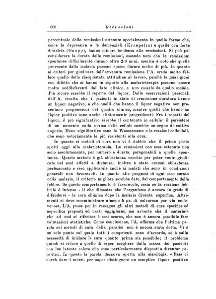 Note e riviste di psichiatria Manicomio provinciale di Pesaro