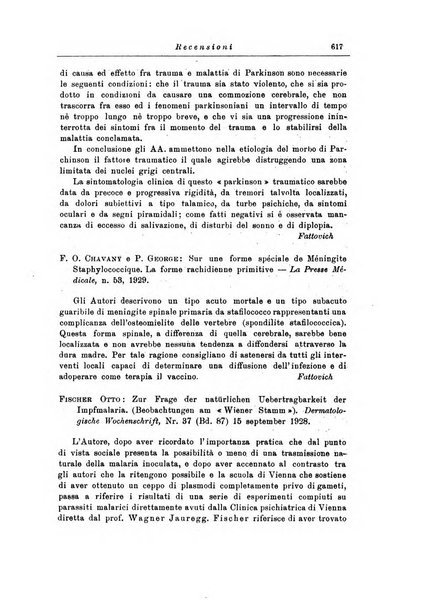 Note e riviste di psichiatria Manicomio provinciale di Pesaro