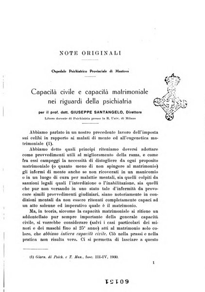 Note e riviste di psichiatria Manicomio provinciale di Pesaro