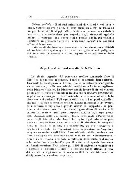 Note e riviste di psichiatria Manicomio provinciale di Pesaro