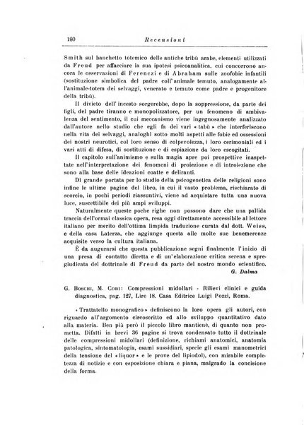 Note e riviste di psichiatria Manicomio provinciale di Pesaro