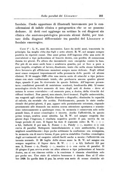 Note e riviste di psichiatria Manicomio provinciale di Pesaro