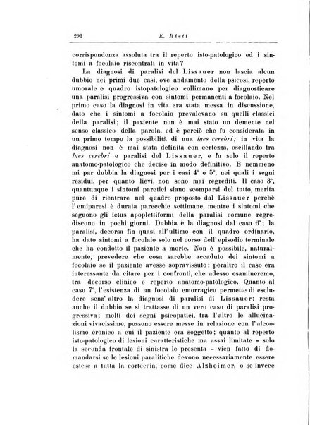 Note e riviste di psichiatria Manicomio provinciale di Pesaro