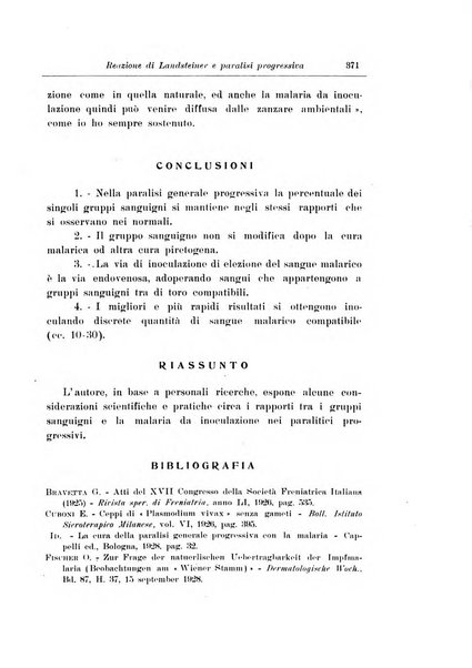 Note e riviste di psichiatria Manicomio provinciale di Pesaro