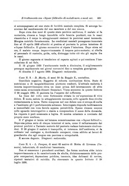 Note e riviste di psichiatria Manicomio provinciale di Pesaro