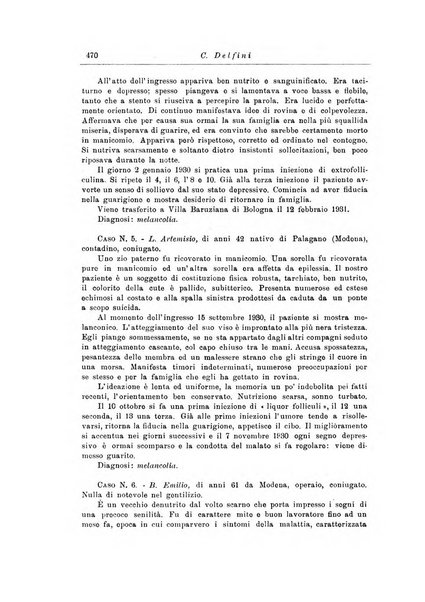 Note e riviste di psichiatria Manicomio provinciale di Pesaro