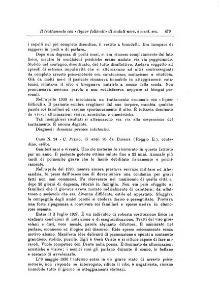 Note e riviste di psichiatria Manicomio provinciale di Pesaro