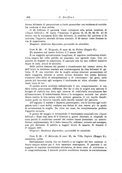 Note e riviste di psichiatria Manicomio provinciale di Pesaro