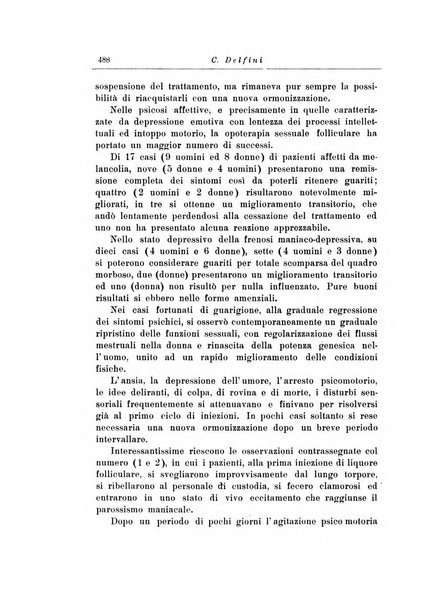 Note e riviste di psichiatria Manicomio provinciale di Pesaro