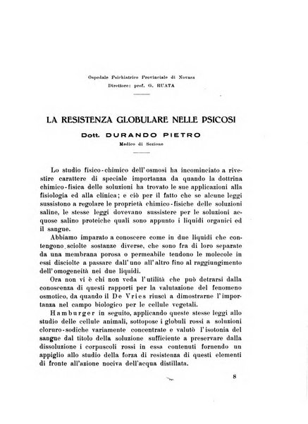 Note e riviste di psichiatria Manicomio provinciale di Pesaro