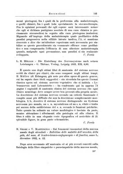 Note e riviste di psichiatria Manicomio provinciale di Pesaro