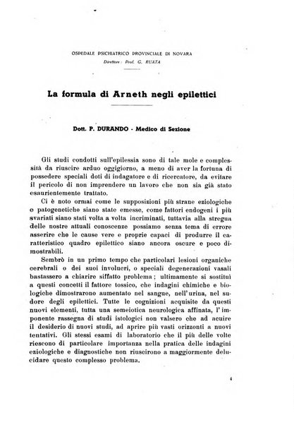 Note e riviste di psichiatria Manicomio provinciale di Pesaro