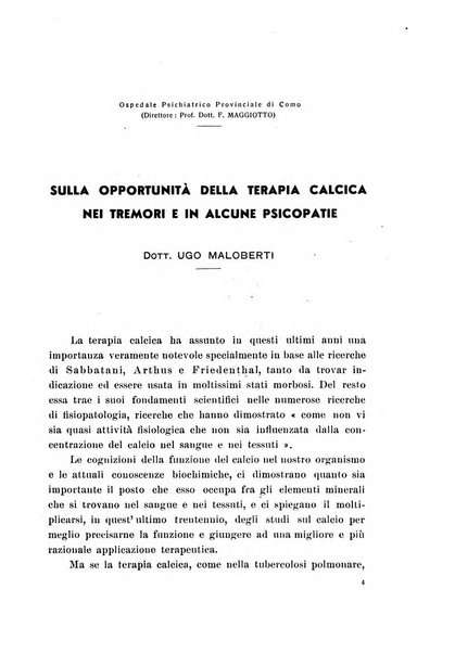 Note e riviste di psichiatria Manicomio provinciale di Pesaro