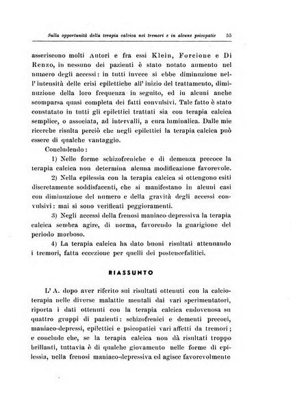 Note e riviste di psichiatria Manicomio provinciale di Pesaro