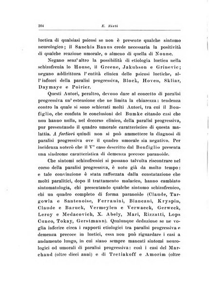 Note e riviste di psichiatria Manicomio provinciale di Pesaro