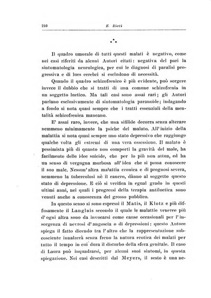 Note e riviste di psichiatria Manicomio provinciale di Pesaro