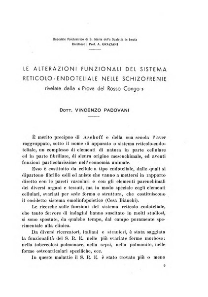 Note e riviste di psichiatria Manicomio provinciale di Pesaro