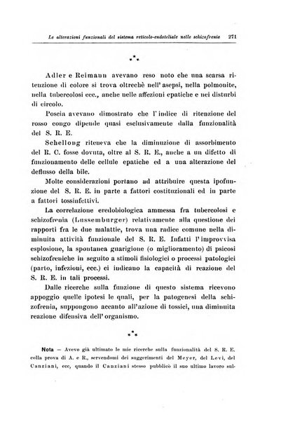 Note e riviste di psichiatria Manicomio provinciale di Pesaro