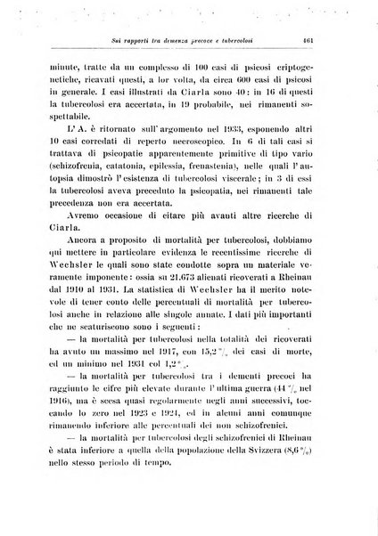 Note e riviste di psichiatria Manicomio provinciale di Pesaro