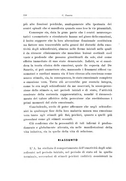 Note e riviste di psichiatria Manicomio provinciale di Pesaro