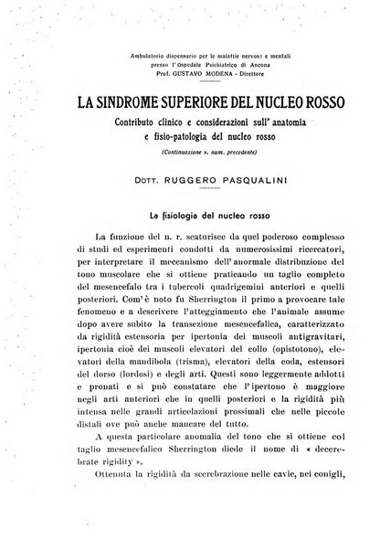 Note e riviste di psichiatria Manicomio provinciale di Pesaro