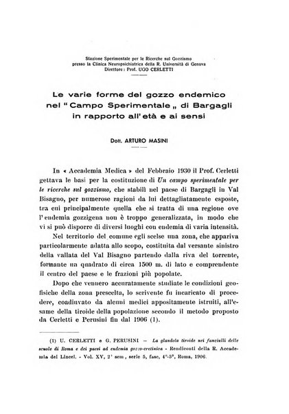 Note e riviste di psichiatria Manicomio provinciale di Pesaro