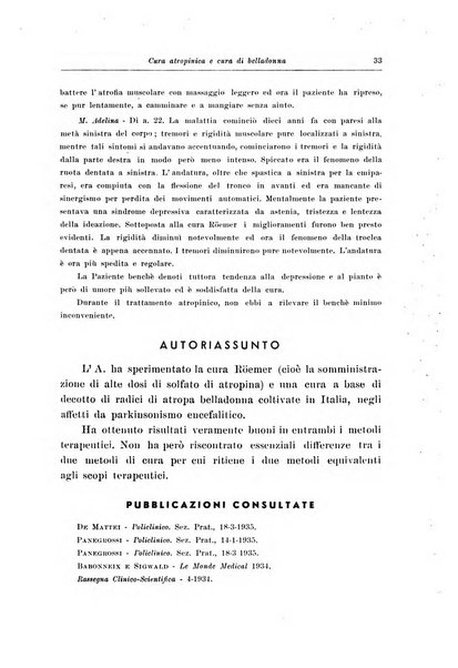 Note e riviste di psichiatria Manicomio provinciale di Pesaro