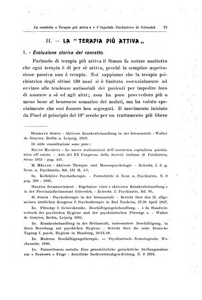 Note e riviste di psichiatria Manicomio provinciale di Pesaro