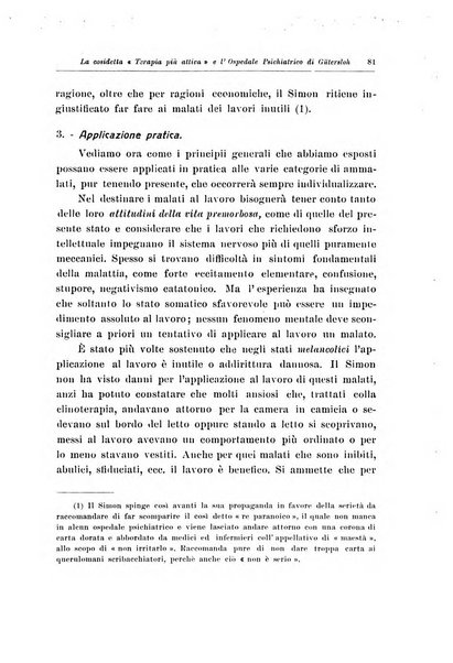 Note e riviste di psichiatria Manicomio provinciale di Pesaro