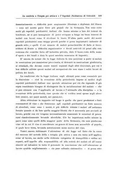 Note e riviste di psichiatria Manicomio provinciale di Pesaro