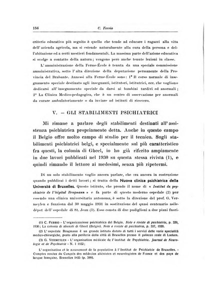 Note e riviste di psichiatria Manicomio provinciale di Pesaro