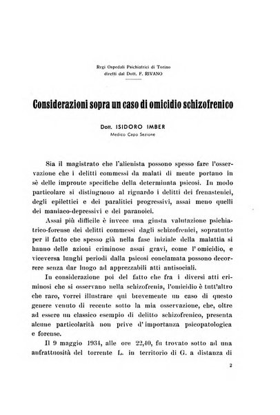 Note e riviste di psichiatria Manicomio provinciale di Pesaro