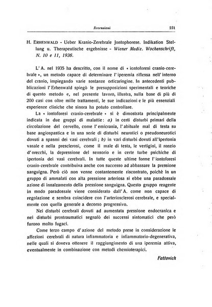 Note e riviste di psichiatria Manicomio provinciale di Pesaro