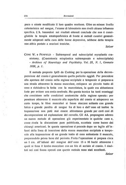 Note e riviste di psichiatria Manicomio provinciale di Pesaro