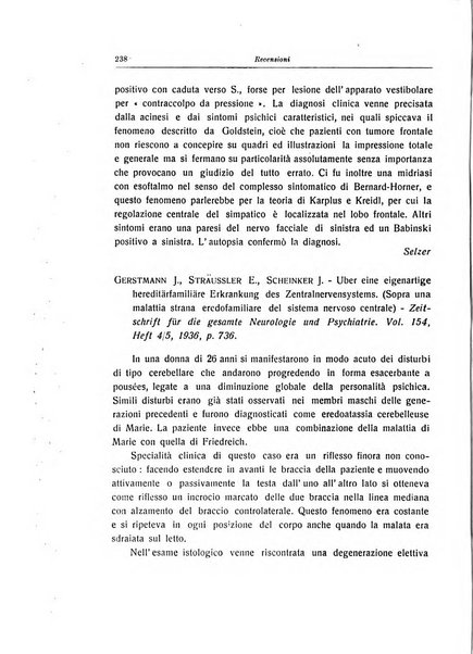 Note e riviste di psichiatria Manicomio provinciale di Pesaro