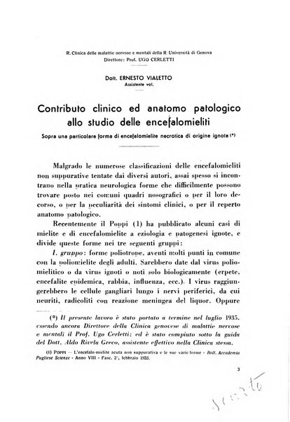 Note e riviste di psichiatria Manicomio provinciale di Pesaro