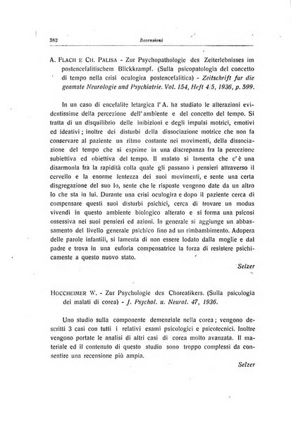 Note e riviste di psichiatria Manicomio provinciale di Pesaro